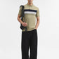 Olive Green & Navy Striped Slim Fit Polo T-Shirt | Greenfibre