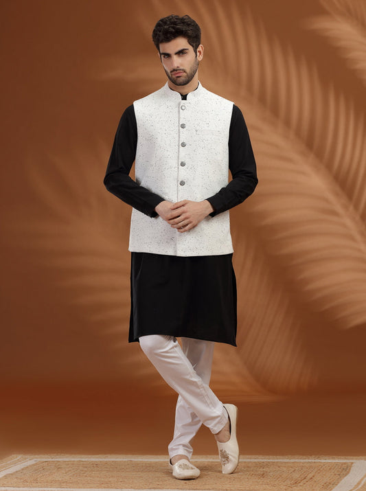 White Solid Waist Coat | Greenfibre