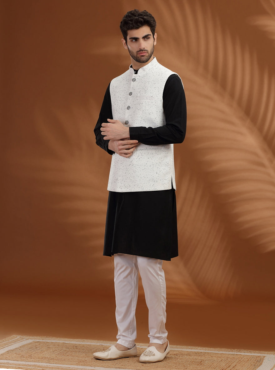 White Solid Waist Coat | Greenfibre