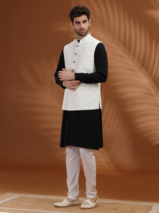 White Solid Waist Coat | Greenfibre