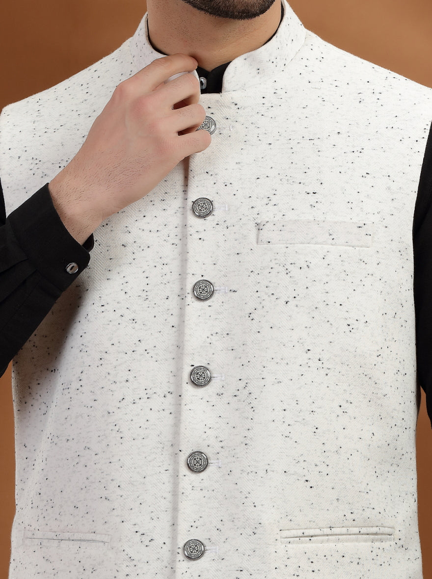 White Solid Waist Coat | Greenfibre