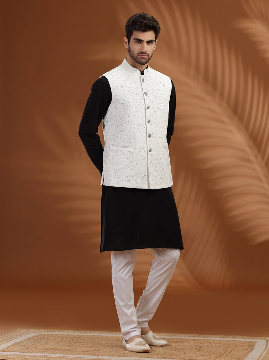White Solid Waist Coat | Greenfibre