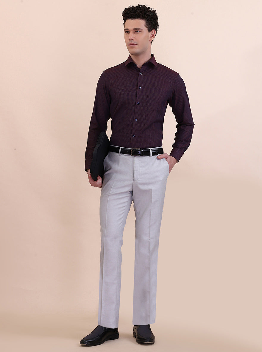 Maroon Washed Slim Fit Formal Shirt | Greenfibre