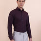 Maroon Washed Slim Fit Formal Shirt | Greenfibre