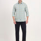 Light Green Checked Slim Fit Casual Shirt | Greenfibre