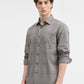 Grey Checked Slim Fit Casual Shirt | Greenfibre