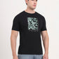 Black Printed Slim Fit T-Shirt | Greenfibre
