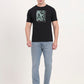 Black Printed Slim Fit T-Shirt | Greenfibre