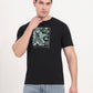 Black Printed Slim Fit T-Shirt | Greenfibre