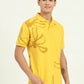 Yellow Printed Slim Fit Polo T-Shirt | Greenfibre