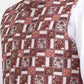 Maroon & White Printed  Waistcoat | Greenfibre