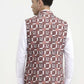Maroon & White Printed  Waistcoat | Greenfibre