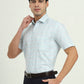 Sea Blue Solid Regular Fit Formal Shirt | Greenfire