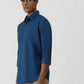 Navy Blue Solid Smart Fit Semi Casual Shirt | Greenfibre