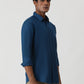 Navy Blue Solid Smart Fit Semi Casual Shirt | Greenfibre