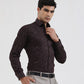 Maroon Printed Slim Fit Party Wear Shirt | Greenfibre