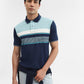 Mint & Navy Blue Striped Slim Fit Polo T-Shirt | Greenfibre