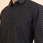 Green Checked Regular Fit Formal Shirt | Greenfibre