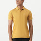 Mustard Yellow Solid Slim Fit Polo T-Shirt | Greenfibre