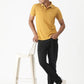 Mustard Yellow Solid Slim Fit Polo T-Shirt | Greenfibre