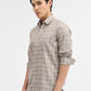 Grey Checked Tailored Fit Semi Casual Shirt | Greenfibre