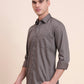 Dark Grey Printed Smart Fit Semi Casual Shirt | Greenfibre