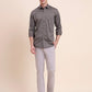 Dark Grey Printed Smart Fit Semi Casual Shirt | Greenfibre
