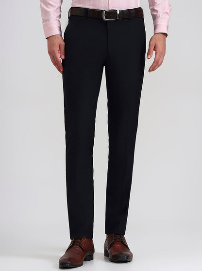 Navy Blue Solid Slim Fit Formal Trouser | Greenfibre