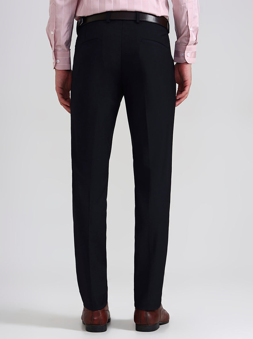 Navy Blue Solid Slim Fit Formal Trouser | Greenfibre