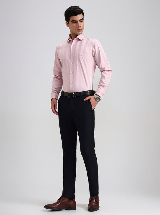 Navy Blue Solid Slim Fit Formal Trouser | Greenfibre