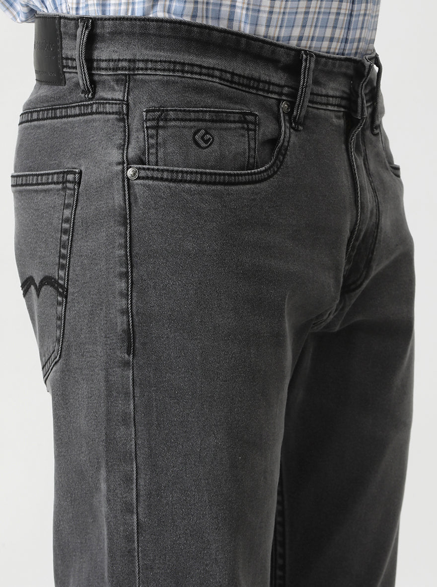 Grey Washed Straight Fit Jeans | Greenfibre