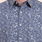 Blue Printed Slim Fit Casual Shirt | Greenfibre