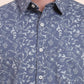 Blue Printed Slim Fit Casual Shirt | Greenfibre