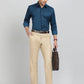 Khaki Solid Classic Fit Formal Trouser | JadeBlue