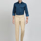 Khaki Solid Classic Fit Formal Trouser | JadeBlue