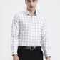 White & Grey Checked Regular Fit Formal Shirt | Greenfibre