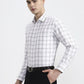 White & Grey Checked Regular Fit Formal Shirt | Greenfibre