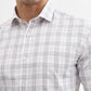 White & Grey Checked Regular Fit Formal Shirt | Greenfibre