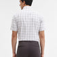 White & Grey Checked Regular Fit Formal Shirt | Greenfibre