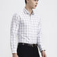 White & Grey Checked Regular Fit Formal Shirt | Greenfibre