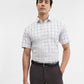 White & Grey Checked Regular Fit Formal Shirt | Greenfibre