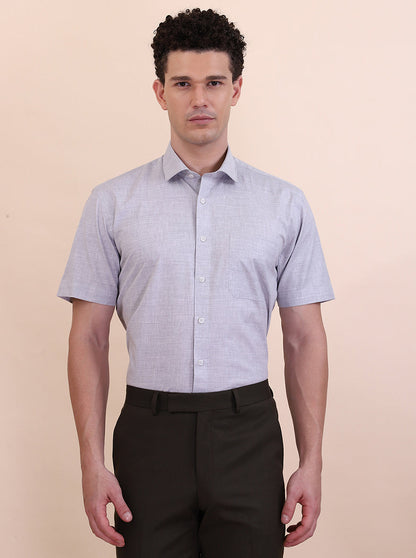 Grey Solid Regular Fit Formal Shirt | Greenfibre