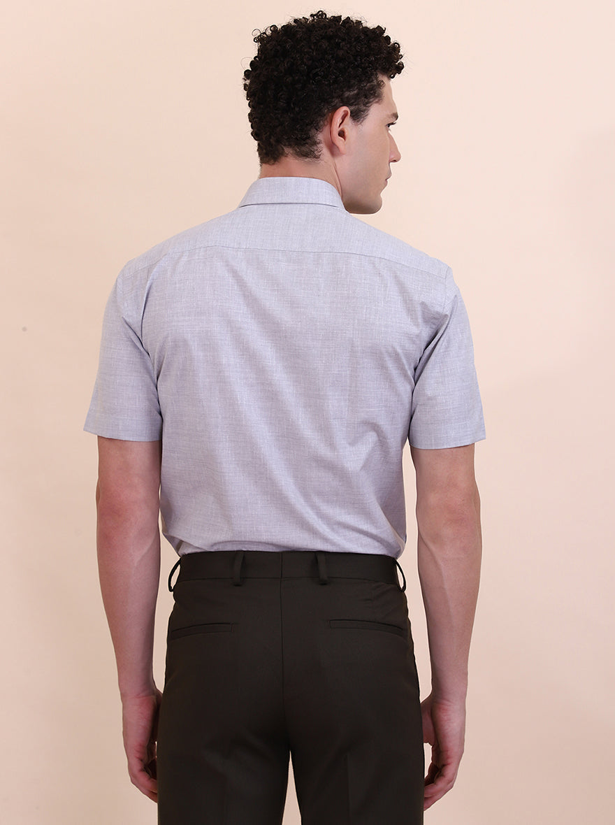 Grey Solid Regular Fit Formal Shirt | Greenfibre