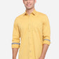 Yolk Yellow Solid Slim Fit Casual Shirt | Greenfibre