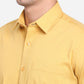 Yolk Yellow Solid Slim Fit Casual Shirt | Greenfibre