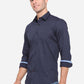 Night Blue Solid Slim Fit Casual Shirt | Greenfibre