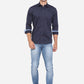 Night Blue Solid Slim Fit Casual Shirt | Greenfibre