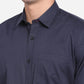 Night Blue Solid Slim Fit Casual Shirt | Greenfibre