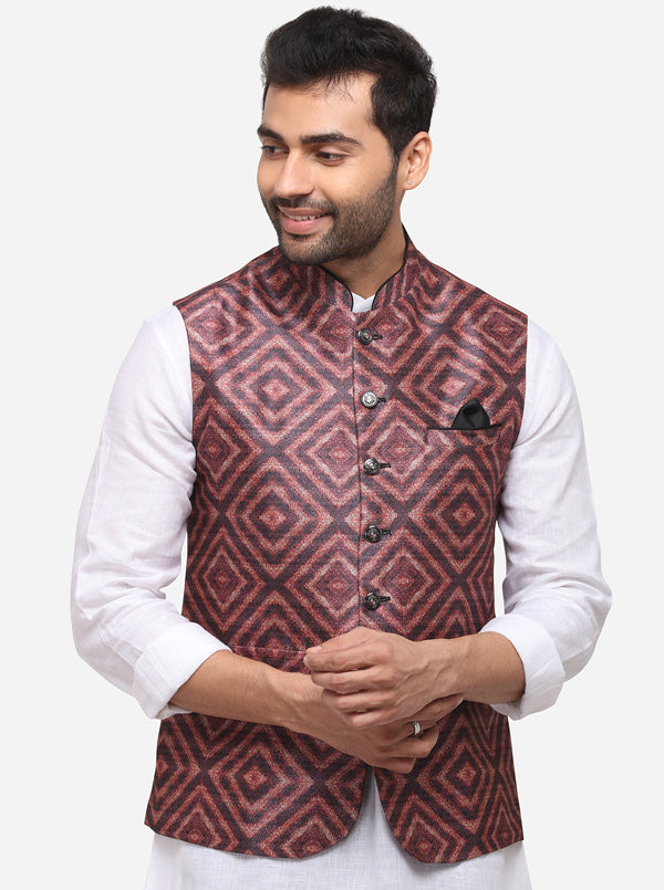 Maroon Bandhgala Jacket | Greenfibre