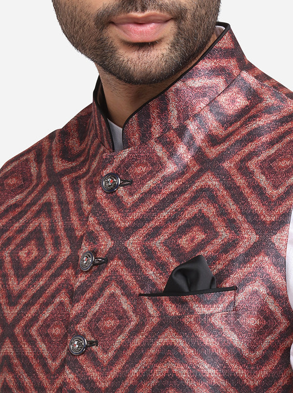 Maroon Bandhgala Jacket | Greenfibre